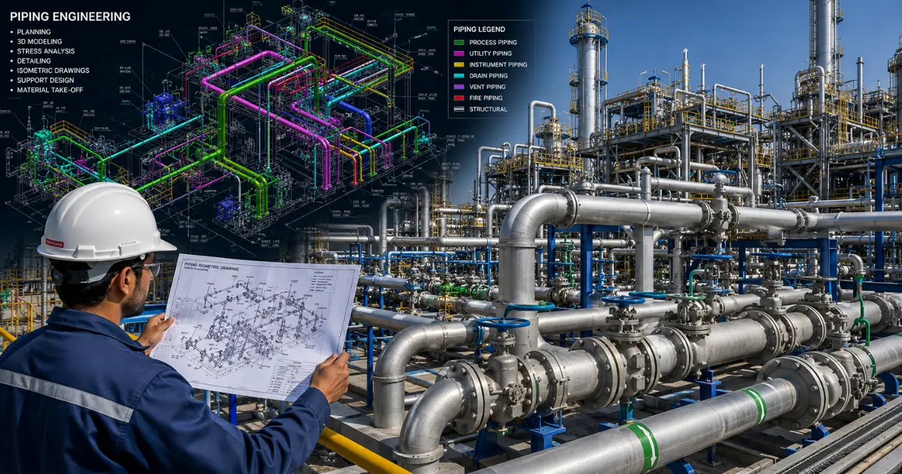 Industrial Piping Design Engineering Services and pipeline solutions